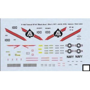 Photo: 1/144 DECAL F-14A Tomcat VF-41 "Black Aces" (Dec.1.1977-Jul.20.1978)   