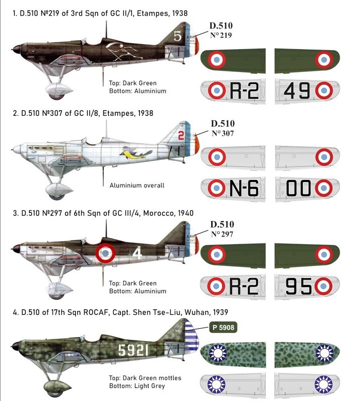 Photo3: 1/144 Dewoitine D.510 (4 different types of decals included) #144008